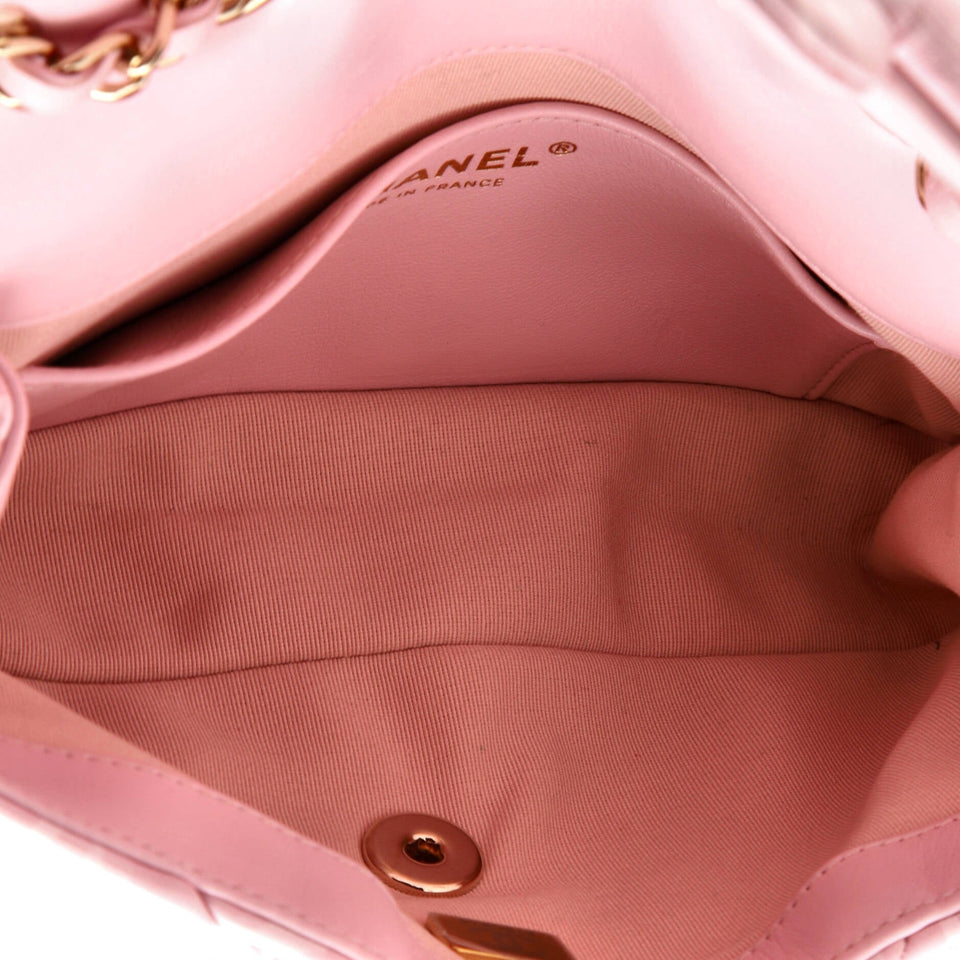 Puffy Bubbly CC Flap Bag Quilted Printed Calfskin Small