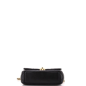 Crystal CC Chain Handle Flap Bag Quilted Lambskin Small