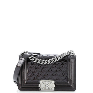 Boy Flap Bag Quilted Patent Small