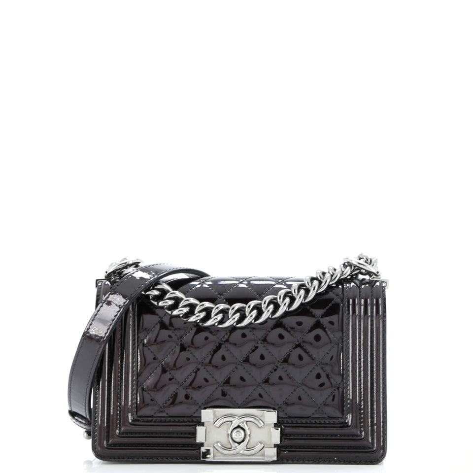 Boy Flap Bag Quilted Patent Small