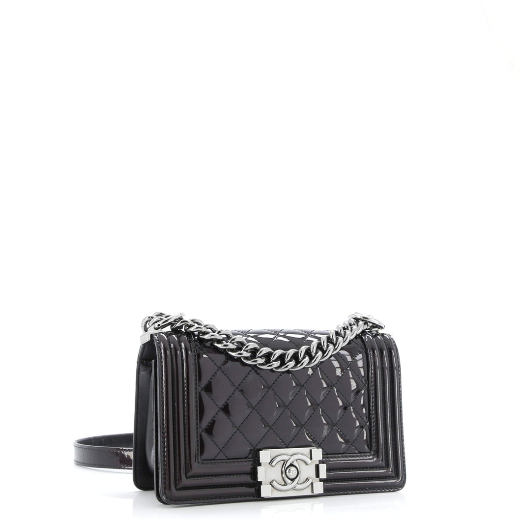 Boy Flap Bag Quilted Patent Small