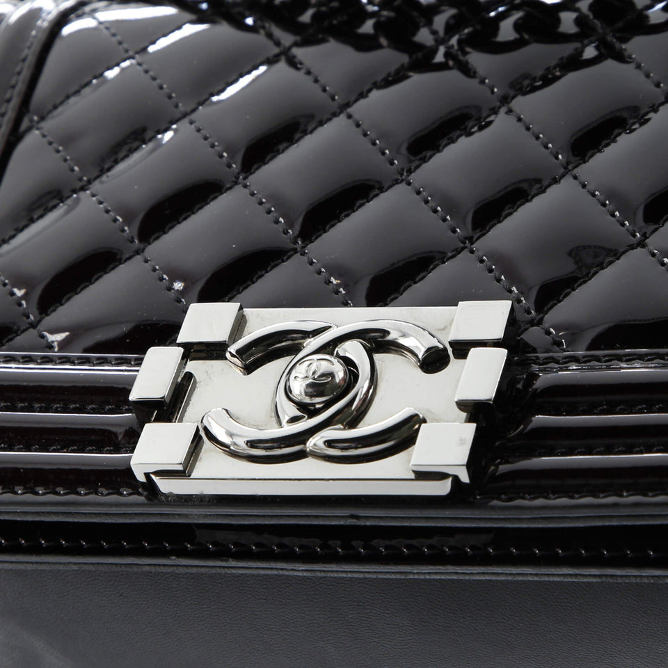 Boy Flap Bag Quilted Patent Small