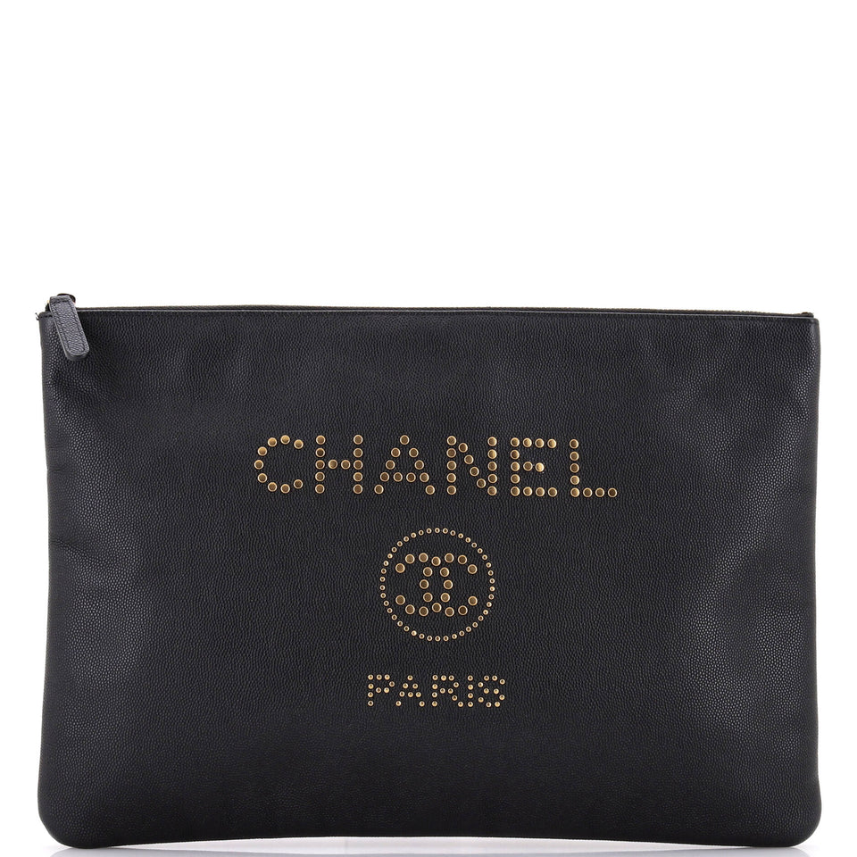 Deauville Pouch Studded Caviar Large
