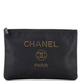Deauville Pouch Studded Caviar Large