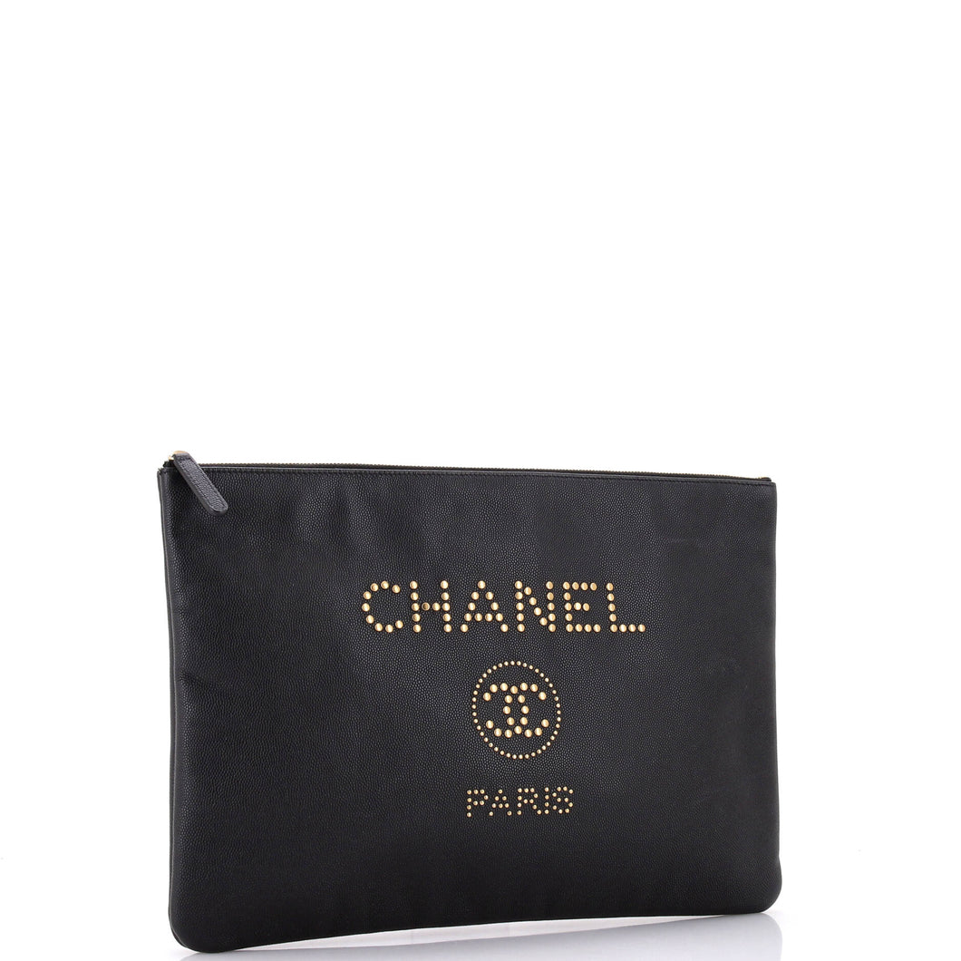 Deauville Pouch Studded Caviar Large