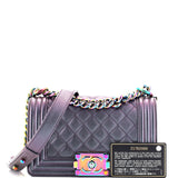 Boy Flap Bag Quilted Iridescent Goatskin Small