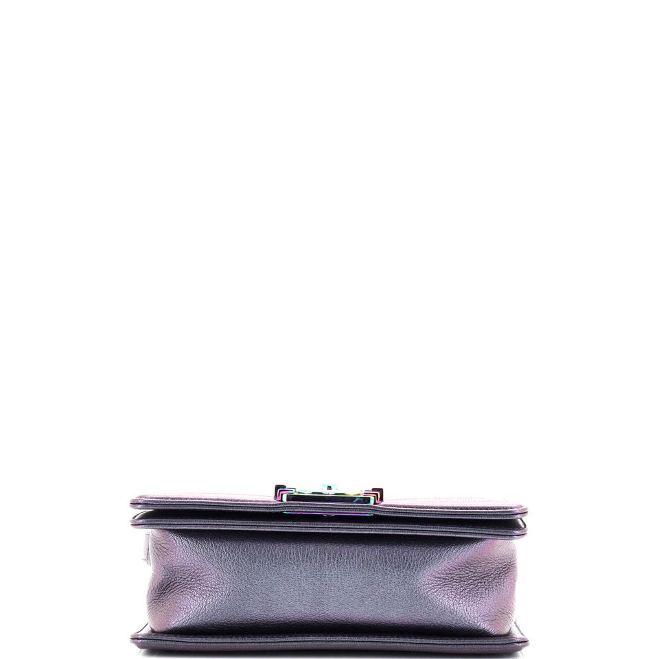 Boy Flap Bag Quilted Iridescent Goatskin Small