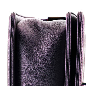 Boy Flap Bag Quilted Iridescent Goatskin Small