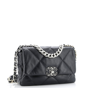 19 Flap Bag Quilted Leather Medium