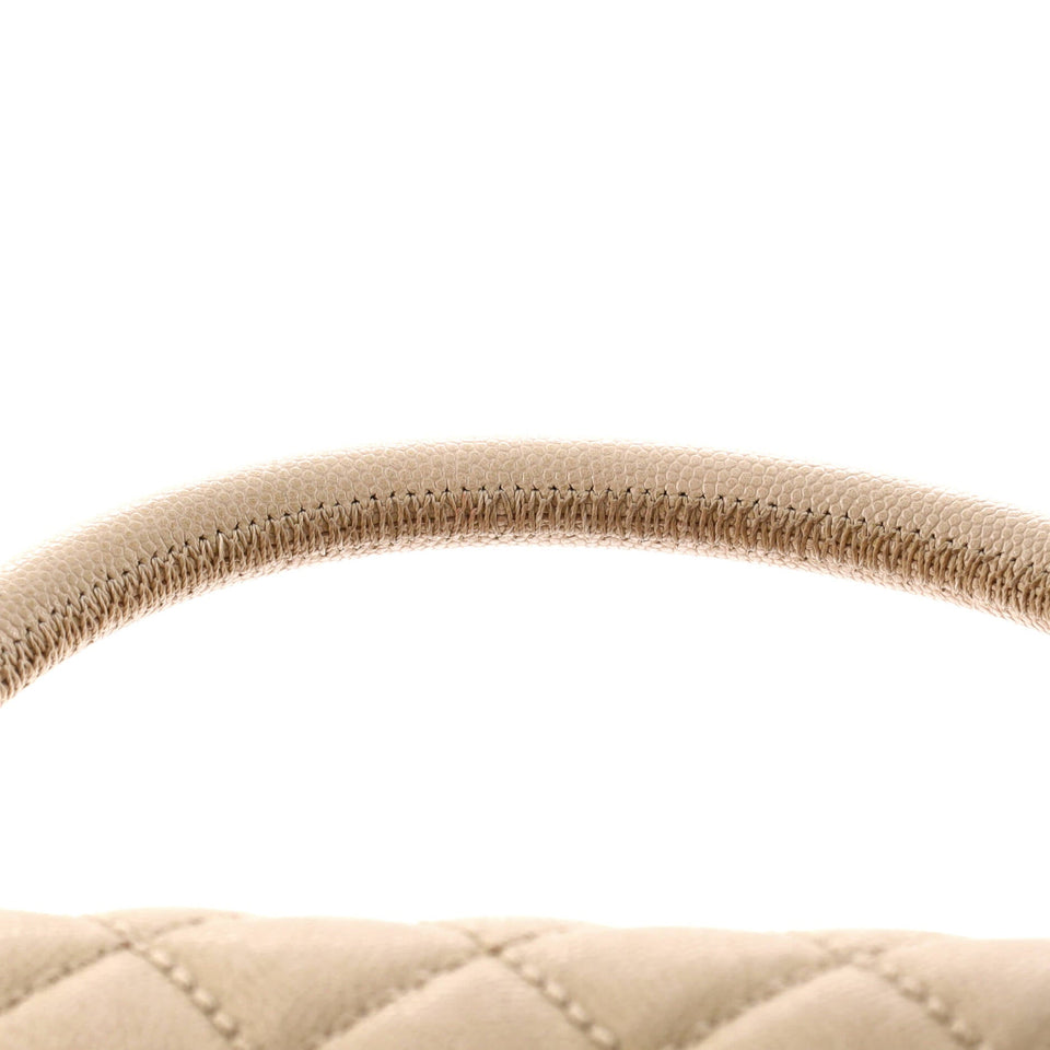 Coco Top Handle Bag Quilted Caviar Small