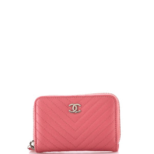 CC Zip Coin Purse Chevron Caviar Small