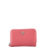 CC Zip Coin Purse Chevron Caviar Small