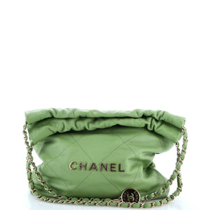22 Chain Hobo Quilted Caviar Small