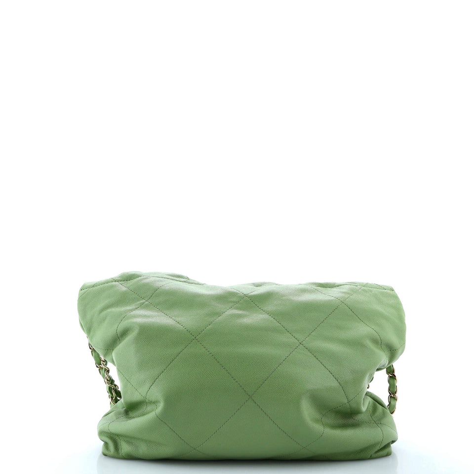 22 Chain Hobo Quilted Caviar Small