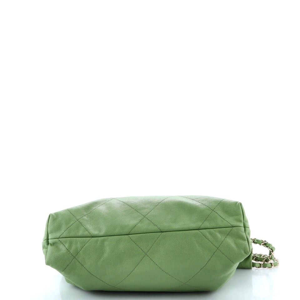 22 Chain Hobo Quilted Caviar Small