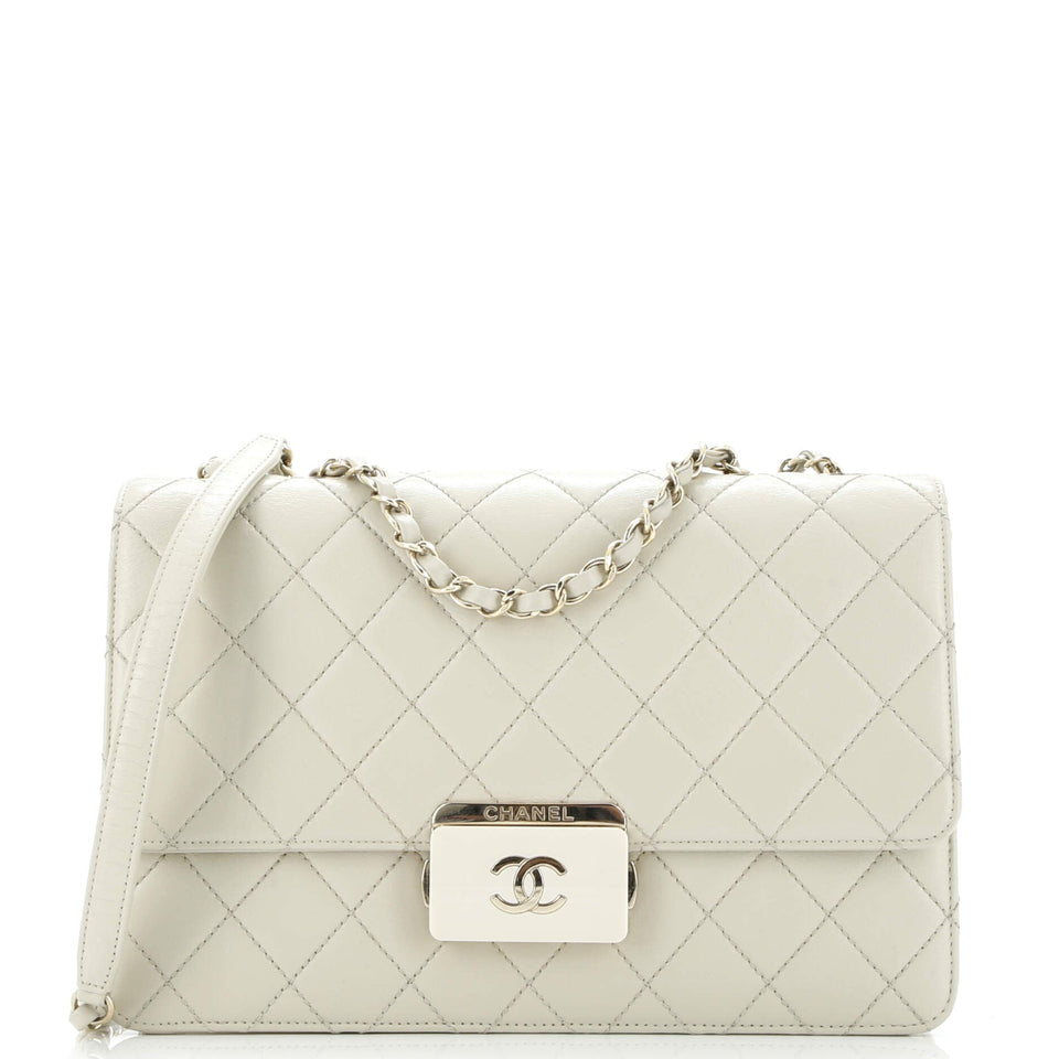 Beauty Lock Flap Bag Quilted Sheepskin Large