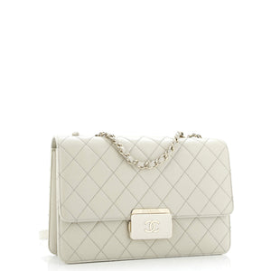 Beauty Lock Flap Bag Quilted Sheepskin Large