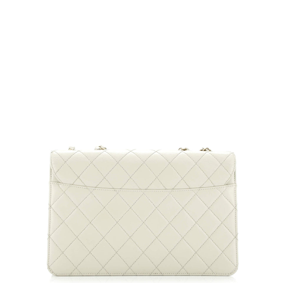 Beauty Lock Flap Bag Quilted Sheepskin Large