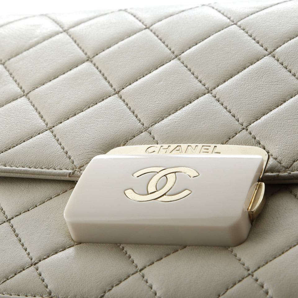 Beauty Lock Flap Bag Quilted Sheepskin Large