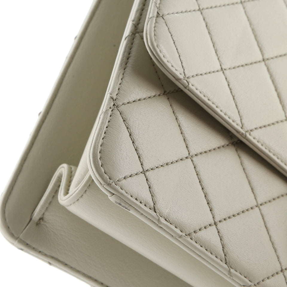 Beauty Lock Flap Bag Quilted Sheepskin Large