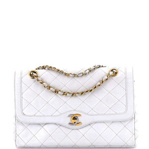 Vintage Two Tone CC Flap Bag Quilted Lambskin Medium