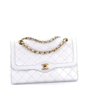 Vintage Two Tone CC Flap Bag Quilted Lambskin Medium