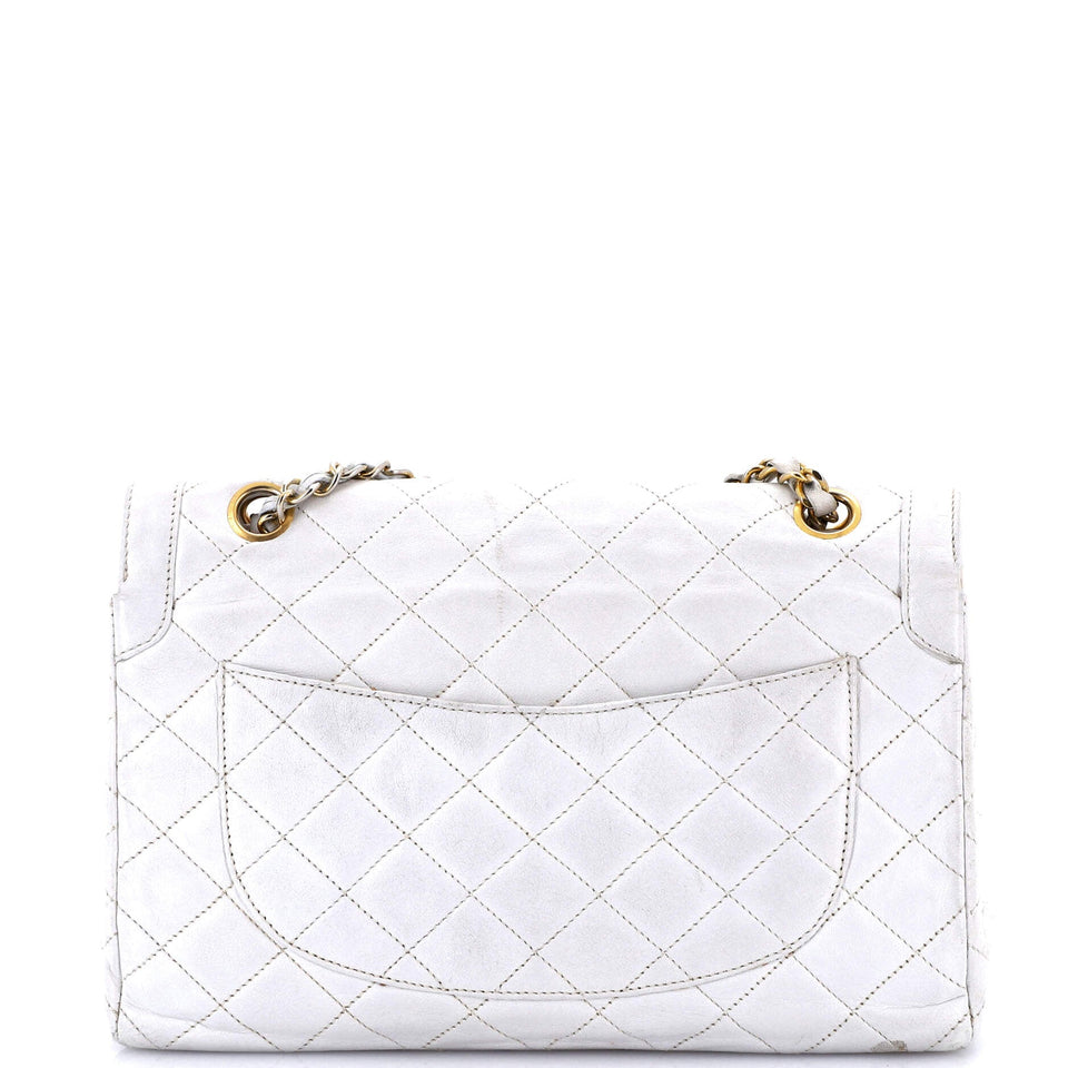 Vintage Two Tone CC Flap Bag Quilted Lambskin Medium