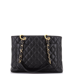Grand Shopping Tote Quilted Caviar