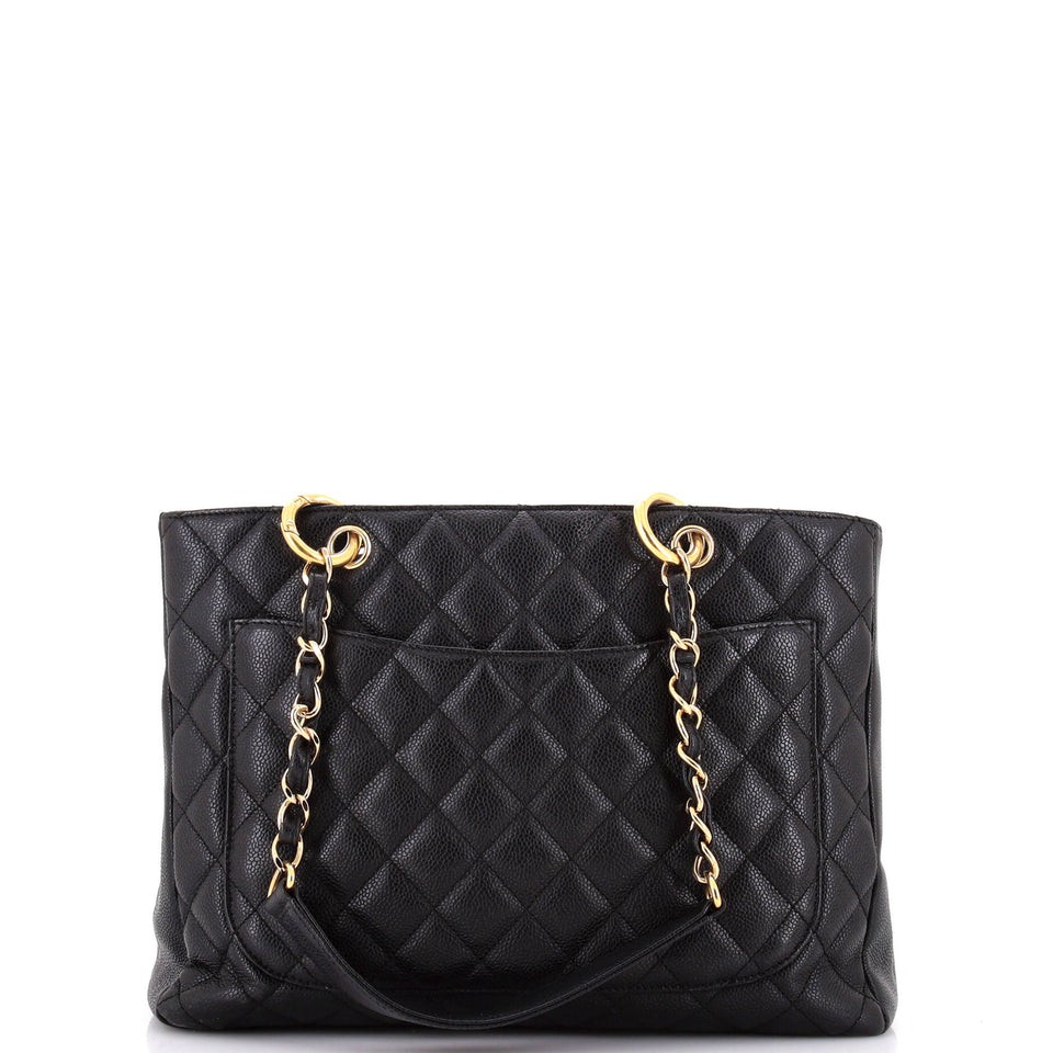 Grand Shopping Tote Quilted Caviar