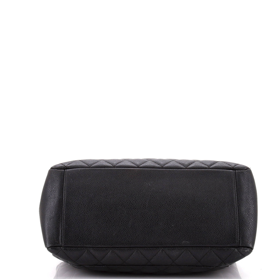 Grand Shopping Tote Quilted Caviar