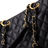 Grand Shopping Tote Quilted Caviar