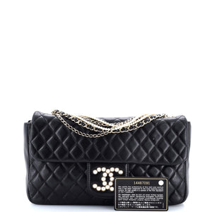 Westminster Pearl Chain Flap Bag Quilted Lambskin Medium
