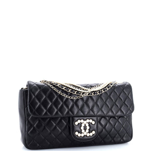 Westminster Pearl Chain Flap Bag Quilted Lambskin Medium