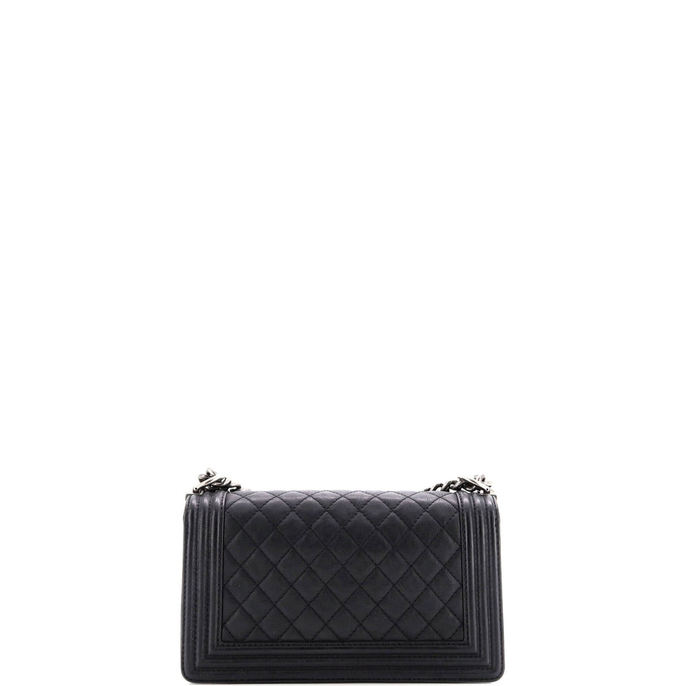Paris-Dallas Boy Flap Bag Quilted Calfskin with Metal Adornments Old Medium