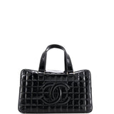 Chocolate Bar CC Bowler Bag Quilted Patent Large