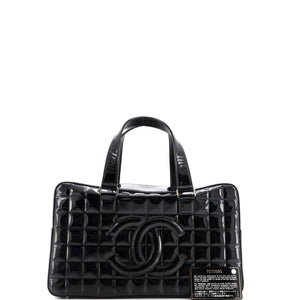 Chocolate Bar CC Bowler Bag Quilted Patent Large