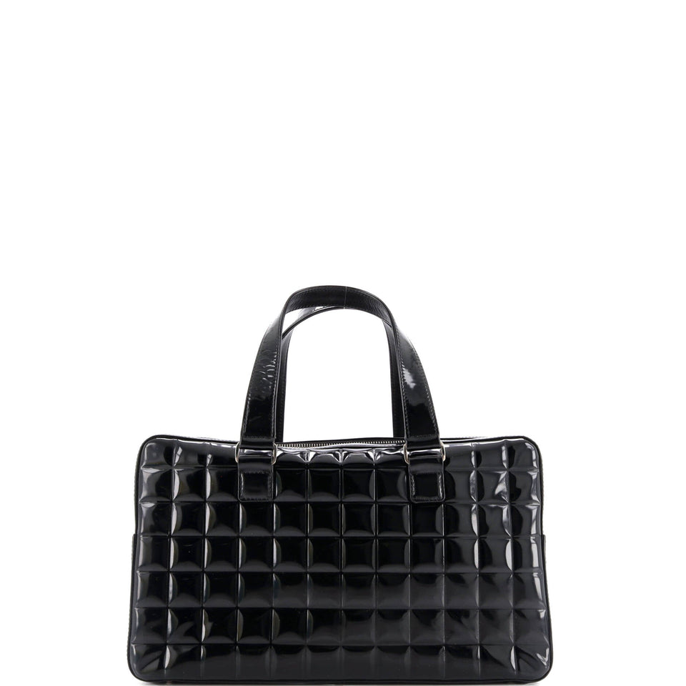 Chocolate Bar CC Bowler Bag Quilted Patent Large