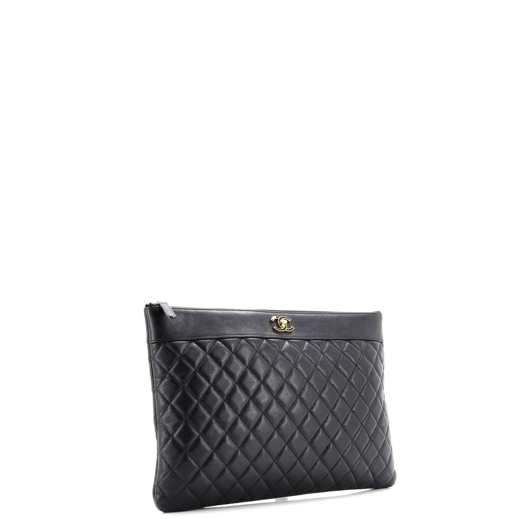 Mademoiselle Vintage O Case Clutch Quilted Sheepskin Large