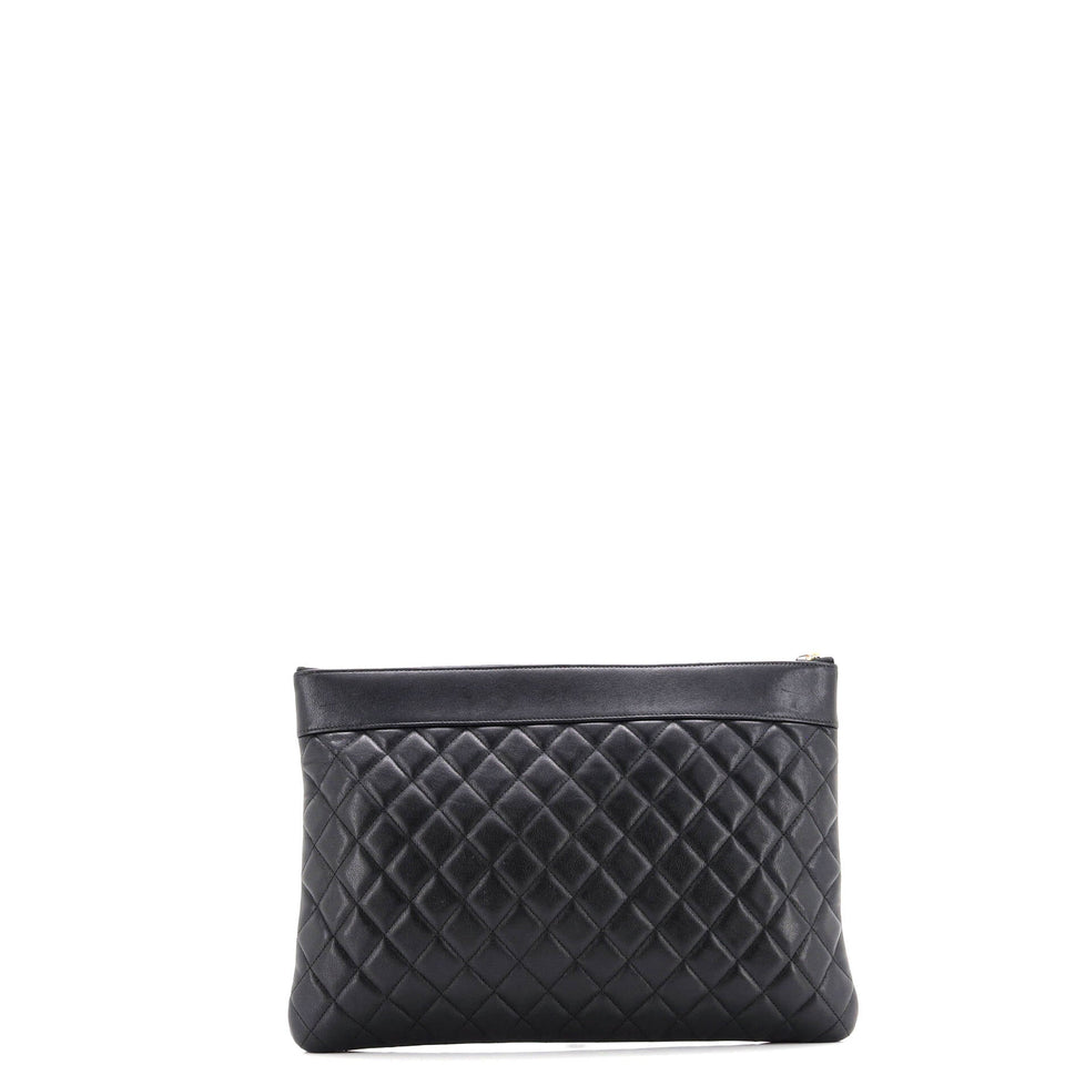Mademoiselle Vintage O Case Clutch Quilted Sheepskin Large
