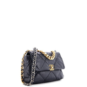 19 Flap Bag Quilted Leather Large