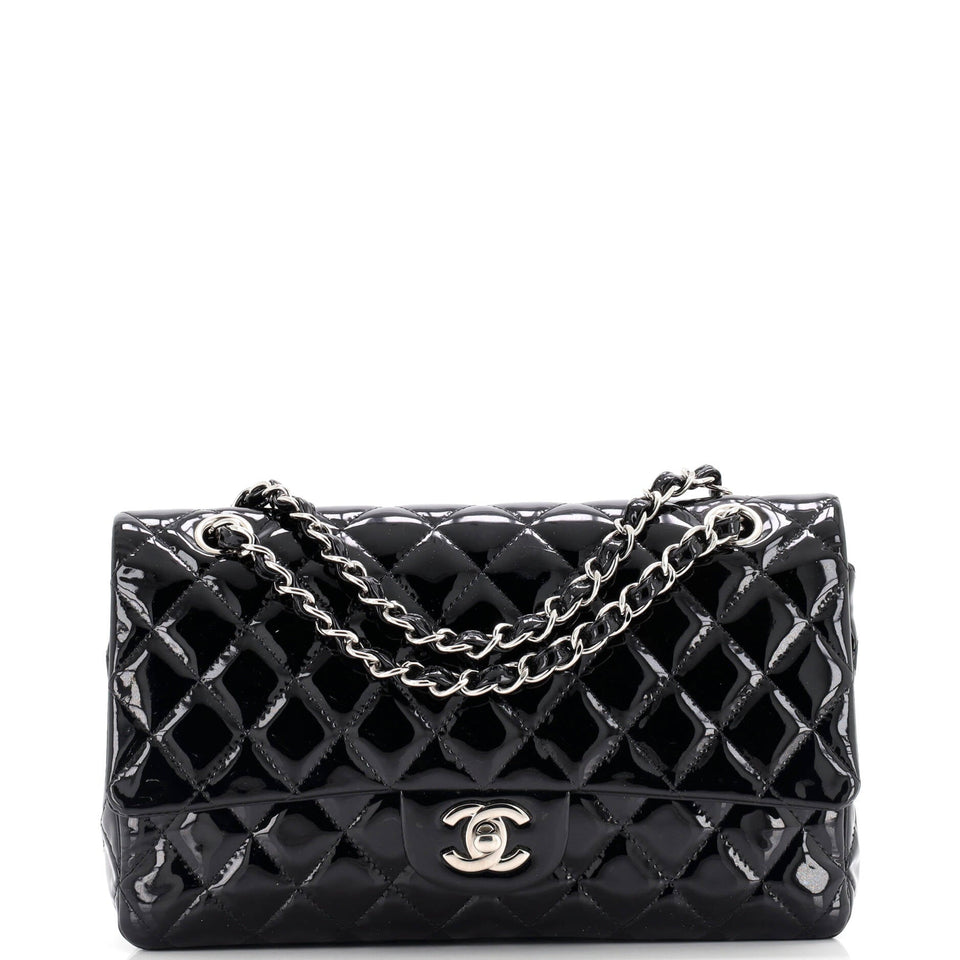 Classic Double Flap Bag Quilted Patent Medium