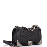 Paris-Dallas Boy Flap Bag Quilted Calfskin with Metal Adornments Old Medium