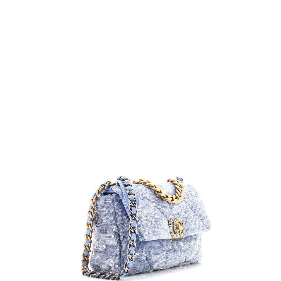 19 Flap Bag Quilted Sequins Medium