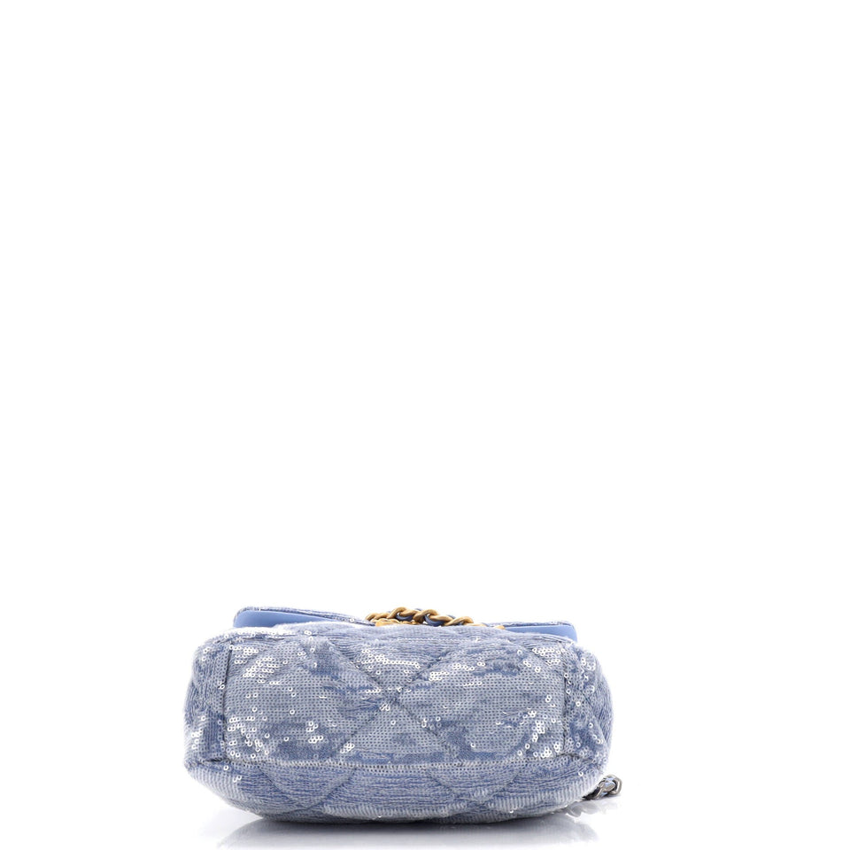 19 Flap Bag Quilted Sequins Medium