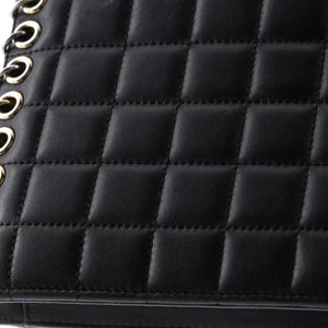 Metal CC Signature Clutch on Chain Embellished Quilted Leather Small