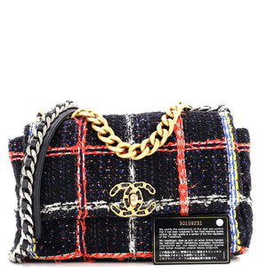 19 Flap Bag Quilted Tweed Medium