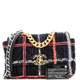19 Flap Bag Quilted Tweed Medium