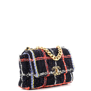 19 Flap Bag Quilted Tweed Medium