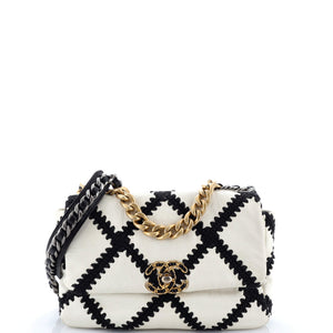 19 Flap Bag Crochet Quilted Calfskin Medium