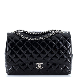 Classic Double Flap Bag Quilted Patent Maxi